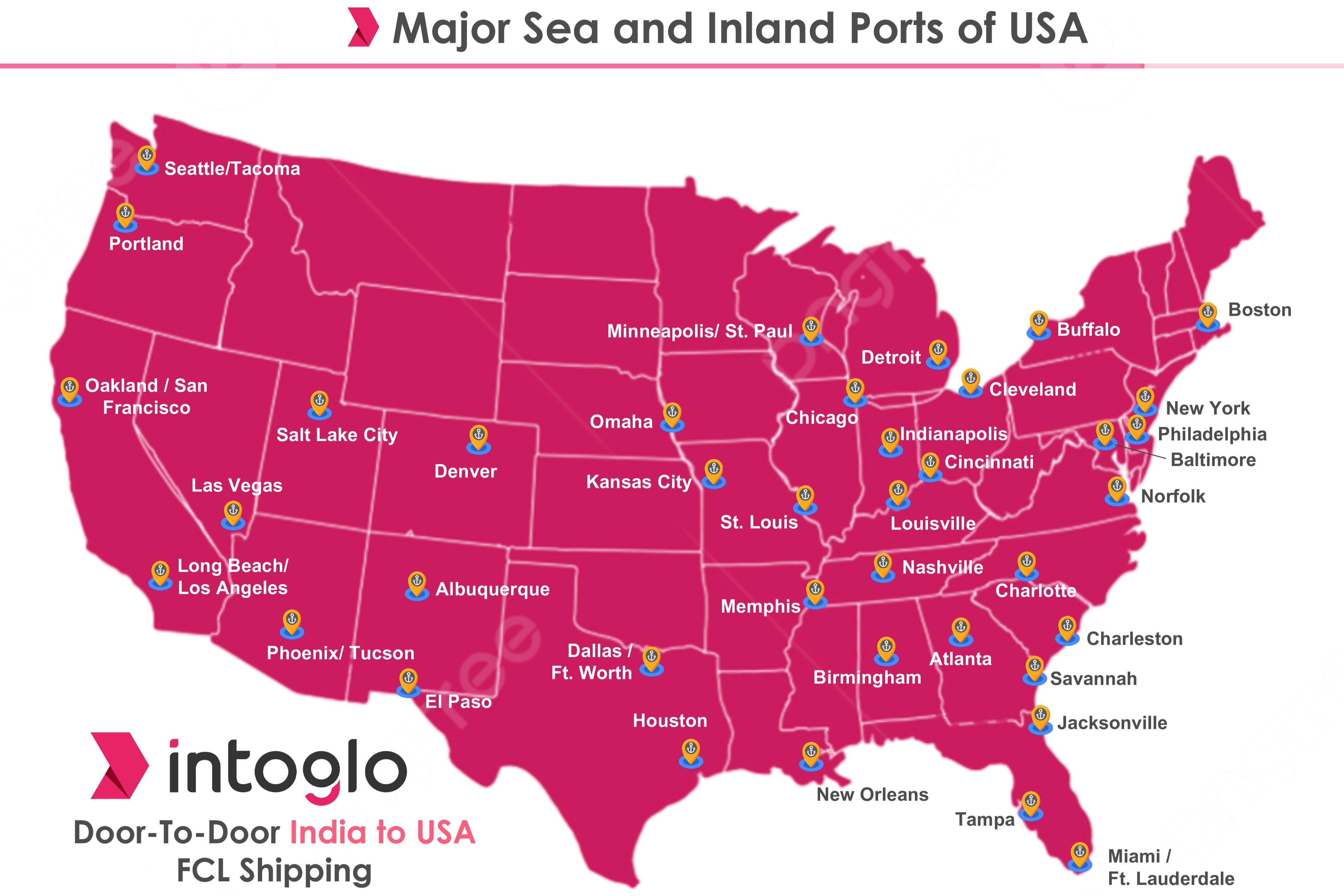 USA Port Map